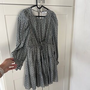 & Other Stories Blue and Cream Ruffled Tiered Sundress